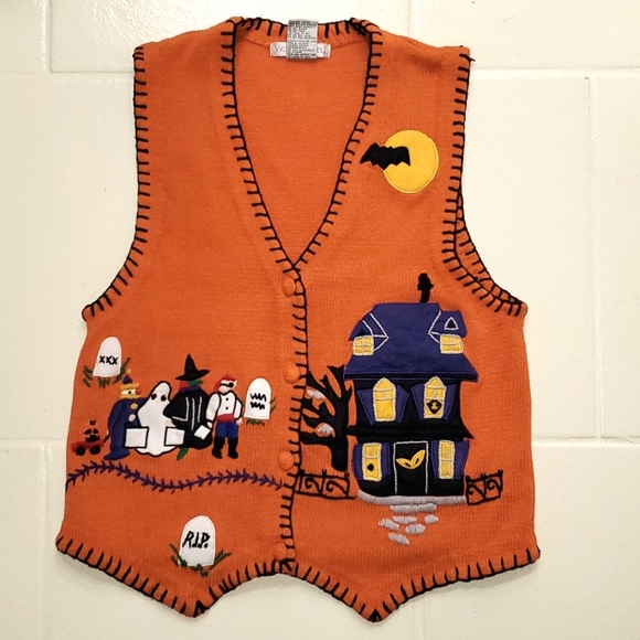 Victoria Jones Sweaters Victoria Jones Halloween Vest Womens Size